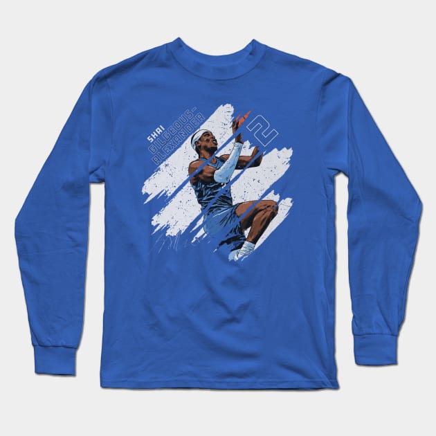 Shai Gilgeous-Alexander Oklahoma City Stripes Long Sleeve T-Shirt by ClarityMacaws